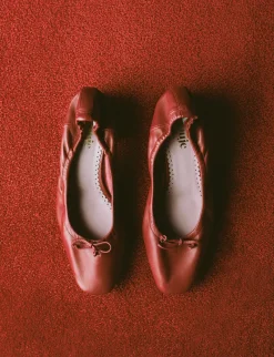 Rouje Ballerines NICOISE CuirRouge Sale