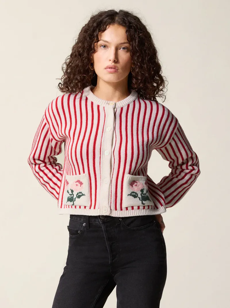 Rouje Cardigan ASTREE RayéEcru Fashion