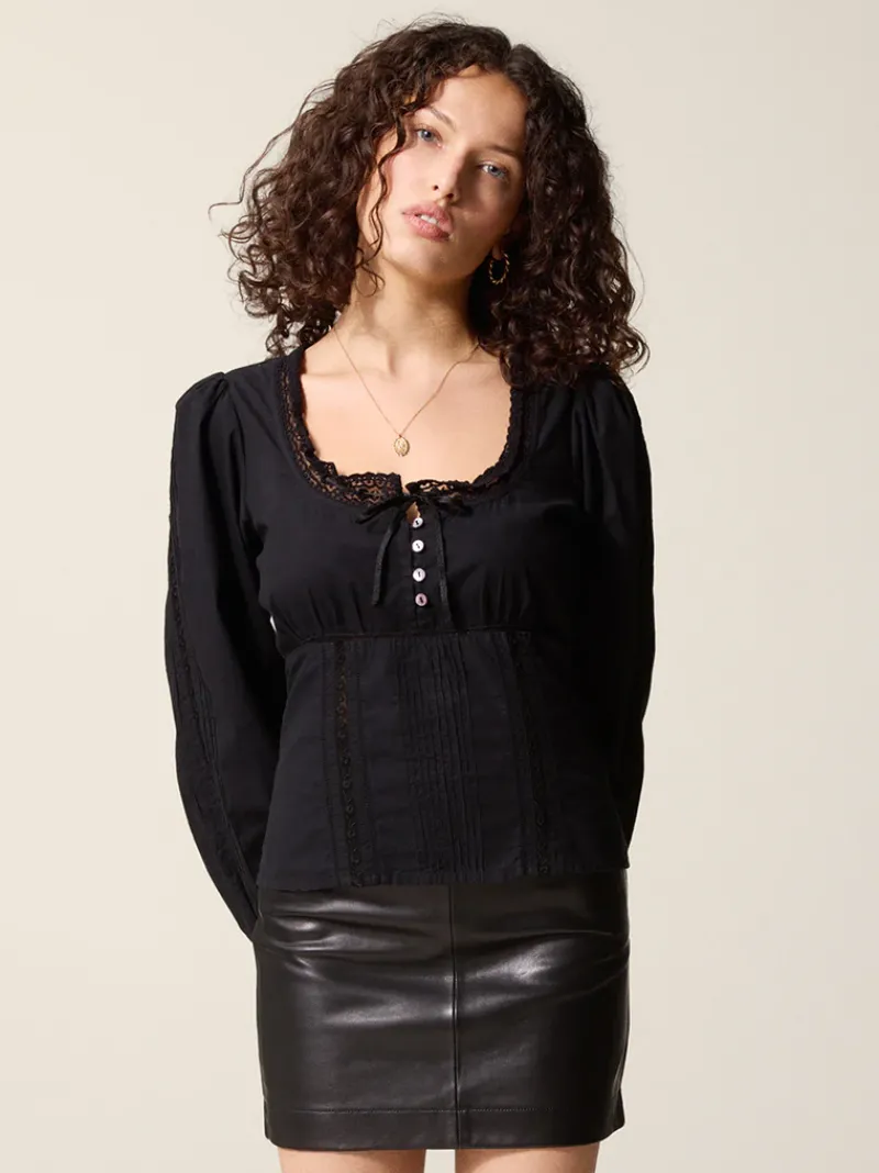 Rouje Chemise ANNETTE UniNoir Flash Sale
