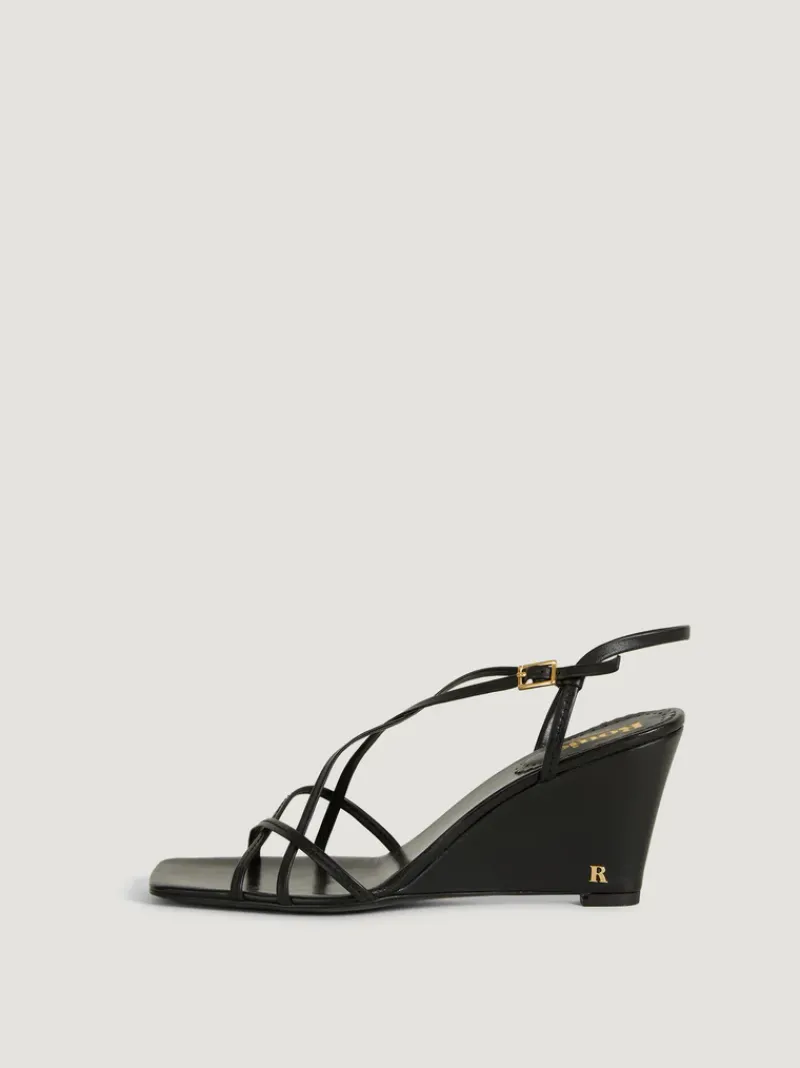 Rouje Escarpins NAIA CuirLameNoir Discount