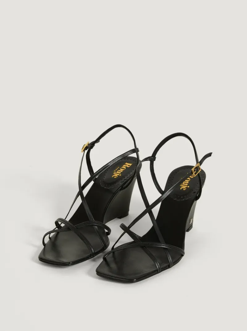 Rouje Escarpins NAIA CuirLameNoir Discount