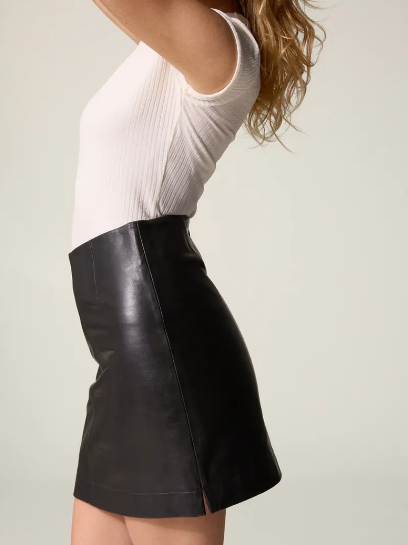 Rouje Jupe TILLY CuirNoir Flash Sale