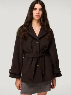 Rouje Manteau SAMIE LaineMoka Discount