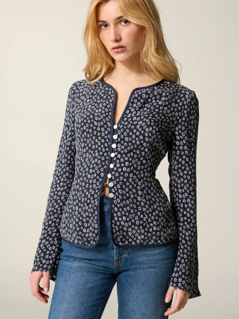 Rouje Top TEODORA BLEUETMARINE Cheap