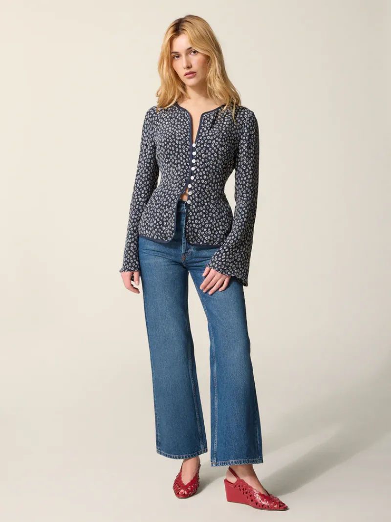 Rouje Top TEODORA BLEUETMARINE Cheap
